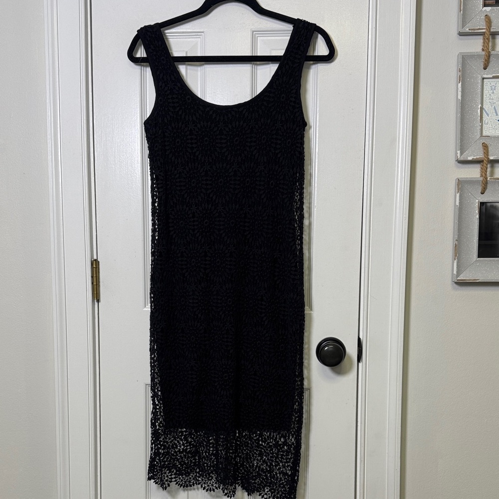 Bailey 44 Black Crochet Lace Overlay Dress Small NWT Made in USA Cocktail Dress